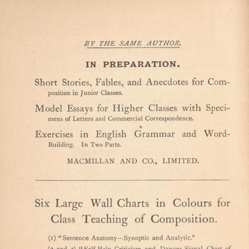 17 x 11.5 cm; 2 s.p. + 128 p. + 8 s.p., l. 1 bookplate CPC on recto, p. [1] title page, p. 15 handwritten note of number with